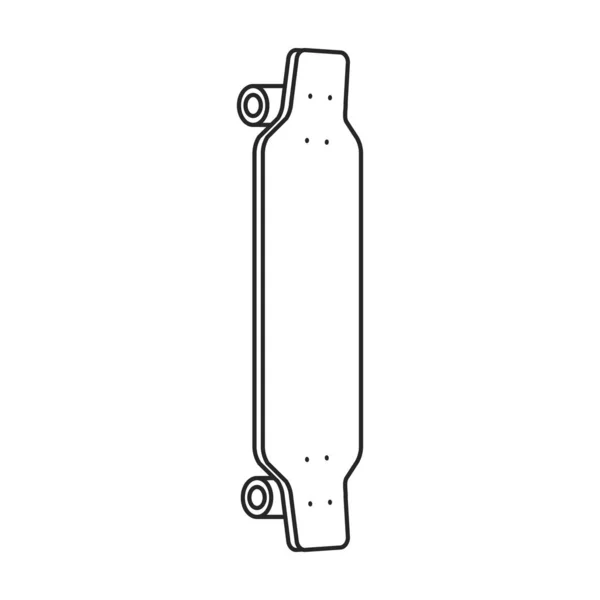 滑板矢量轮廓图标.白色背景上的矢量插图滑板。滑板的孤立轮廓图解图标. — 图库矢量图片