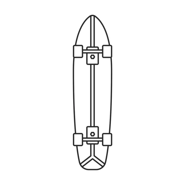 Skate Vektor Outline-Symbol. Vector Illustration Skateboard auf weißem Hintergrund. Isolierte Umrisse illustrieren Ikone der Skate. — Stockvektor