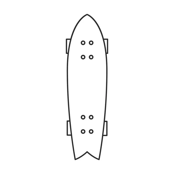 Ikona vektorového obrysu brusle. Vektorové ilustrace skateboard na bílém pozadí. Izolovaný obrys ikony brusle. — Stockový vektor