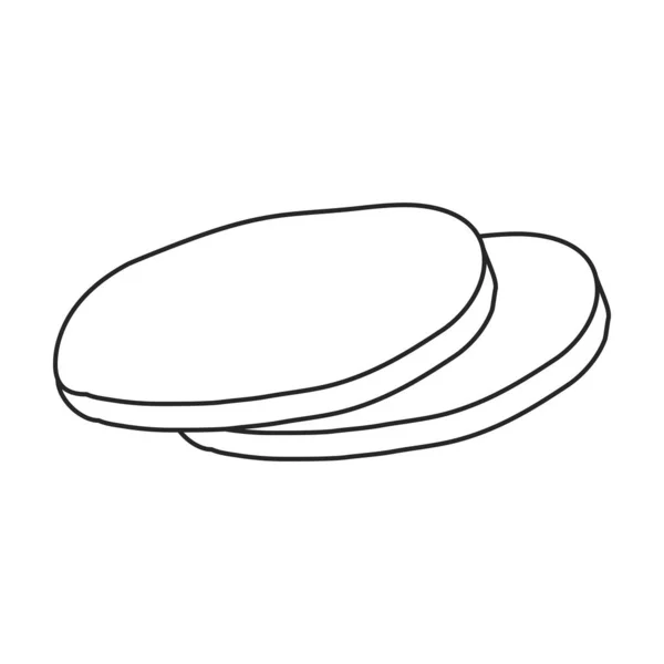 Εικονίδιο περίγραμμα φορέα λουκάνικο. Εικονογράφηση διάνυσμα κρέας σε λευκό φόντο. Μεμονωμένη εικόνα περίγραμμα του λουκάνικου, . — Διανυσματικό Αρχείο