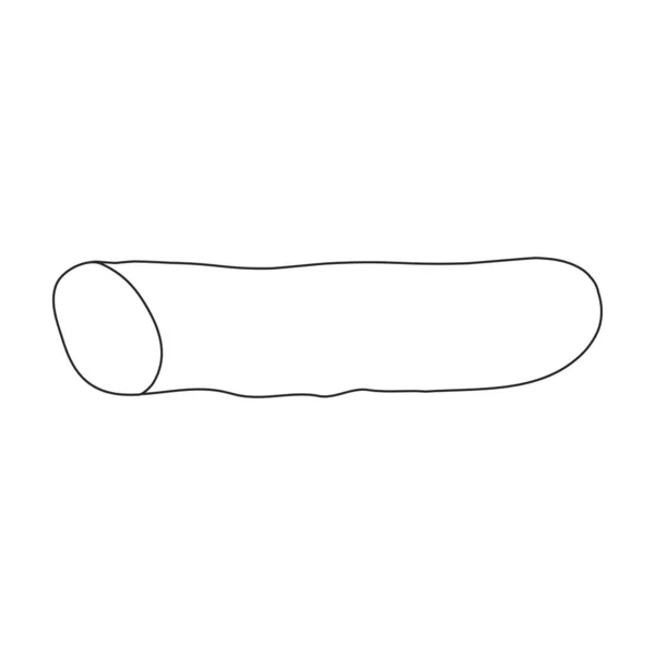 Wurst-Vektor-Umriss-Symbol. Vektorillustration Fleisch auf weißem Hintergrund. Vereinzelte Umrisse illustrieren Wurst-Ikone, . — Stockvektor