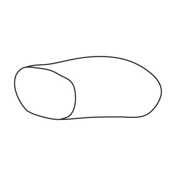 Icône de contour vectoriel de saucisse. Illustration vectorielle viande sur fond blanc. Isolée illustration de contour icône de saucisse, . — Image vectorielle