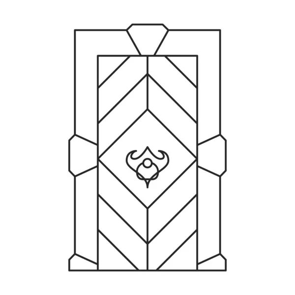 Średniowieczna ikona wektora drzwi. Wektor ilustracji drzwi zamek na białym tle. Izolowany zarys ilustracji ikona drzwi średniowiecznych . — Wektor stockowy