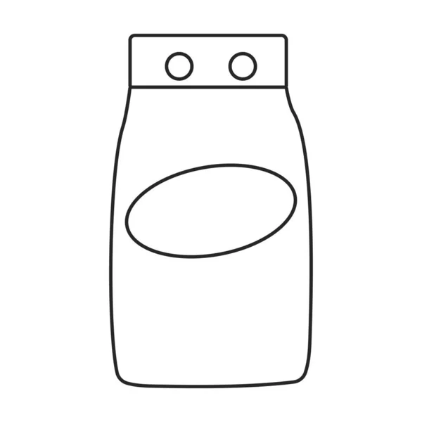 Icono de contorno de vector de detergente. Polvo de ilustración vectorial para lavandería sobre fondo blanco. Icono de ilustración de esquema aislado de detergente. — Archivo Imágenes Vectoriales