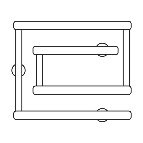 Toalla de ferrocarril icono de contorno de vectores. Secador de radiador de ilustración vectorial sobre fondo blanco. Icono de ilustración de contorno aislado de toallero . — Vector de stock