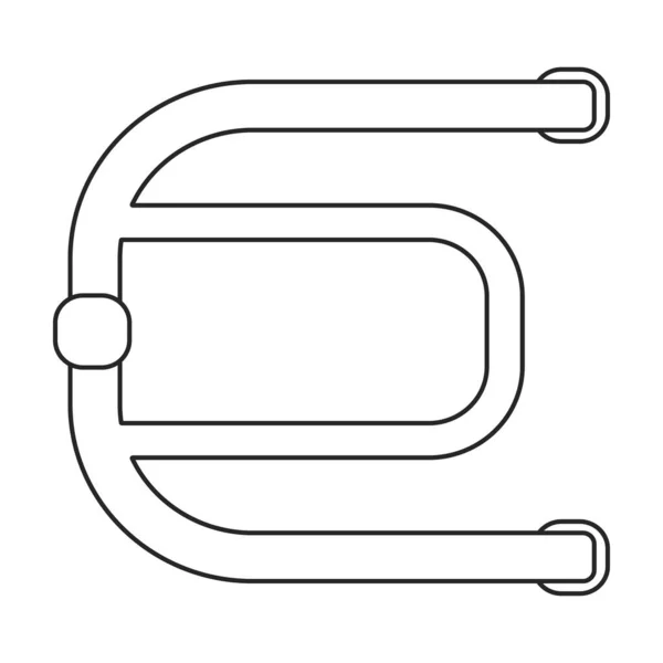 Porte-serviettes vecteur icône contour. Illustration vectorielle radiateur séchoir sur fond blanc. Illustration de contour isolé icône de porte-serviettes . — Image vectorielle