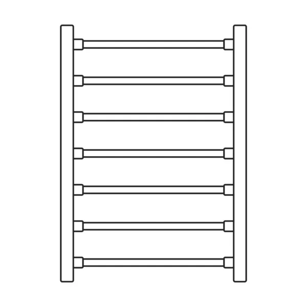 Towel rail vector outline icon. Vector illustration radiator dryer on white background. Isolated outline illustration icon of towel rail . — Stock Vector