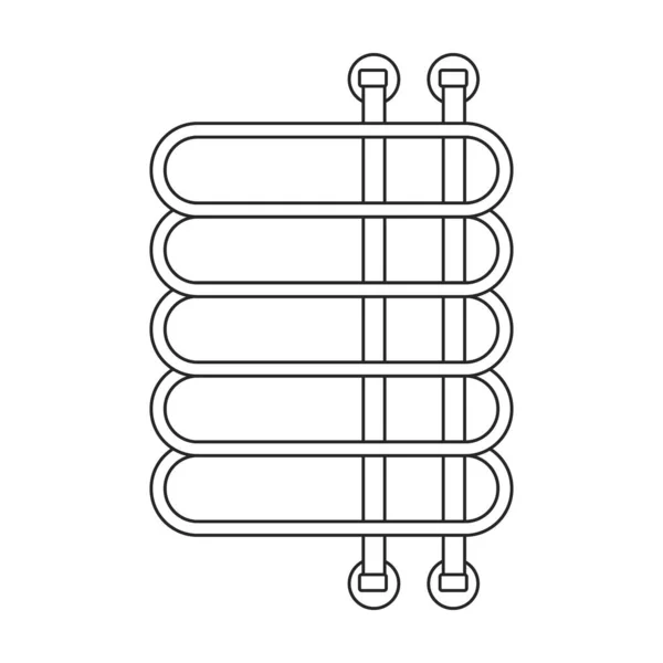 Handdukstorn vektor kontur ikon. Vektor illustration radiator torktumlare på vit bakgrund. Isolerad kontur illustration ikon av handdukstork . — Stock vektor