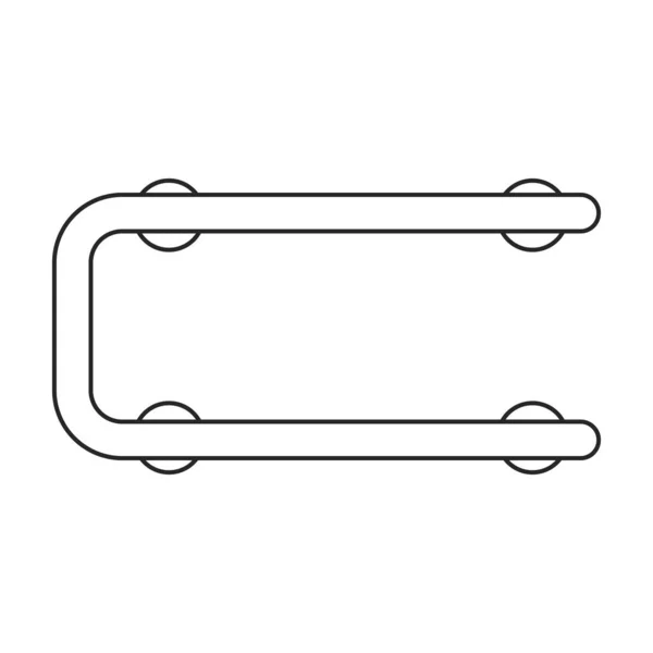 Toalha ferroviário vetor contorno ícone. Secador de radiador de ilustração vetorial sobre fundo branco. Ícone de ilustração de contorno isolado do trilho de toalha . —  Vetores de Stock