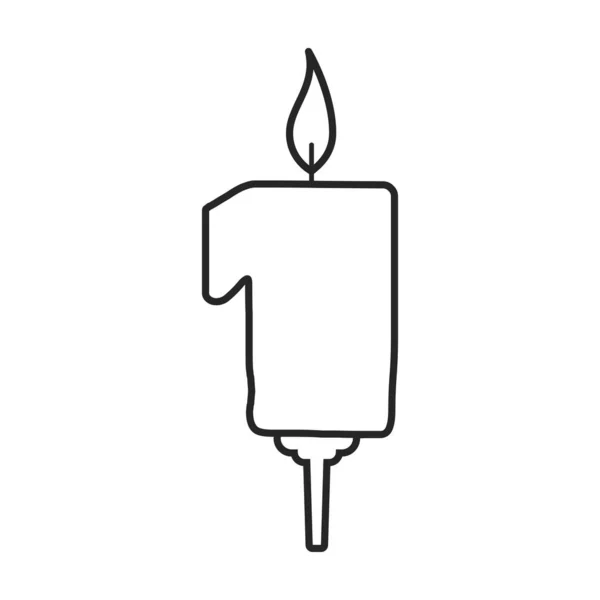 Ikona vektoru narozenin svíček. Vektorové ilustrace narození šťastný na bílém pozadí. Izolovaný obrys ikony svíčky narozeniny . — Stockový vektor