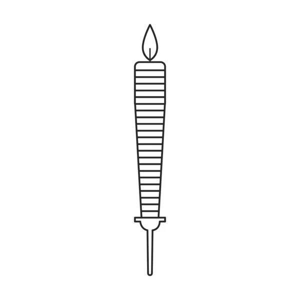 Vela icono del contorno del vector de cumpleaños. Ilustración vectorial nacimiento feliz sobre fondo blanco. Icono de ilustración de esquema aislado de cumpleaños de vela . — Archivo Imágenes Vectoriales