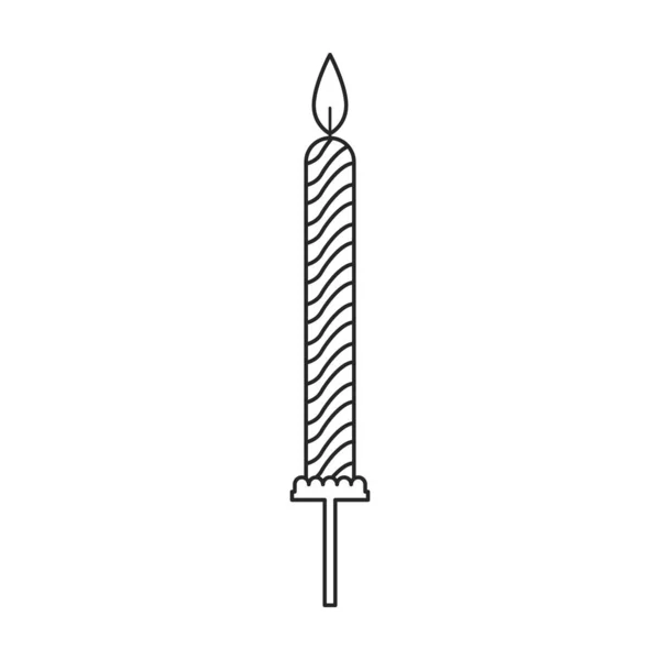 Mum doğum günü vektör ana hatları simgesi. Vektör illüstrasyon doğumu beyaz arka planda mutludur. Mum doğum gününün izole edilmiş tasviri ikonu . — Stok Vektör