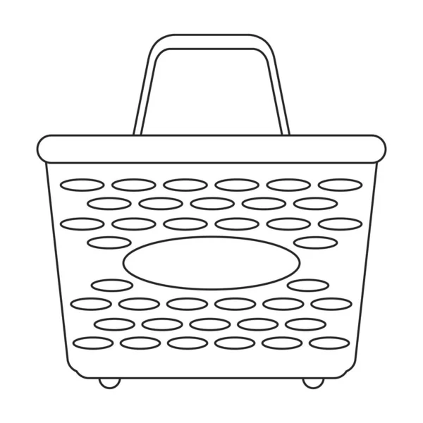 Trolley Korb Vektor Outline-Symbol. Vector Illustration Supermarktwagen auf weißem Hintergrund. Isolierte Umrisse illustrieren das Symbol des Warenkorbs . — Stockvektor