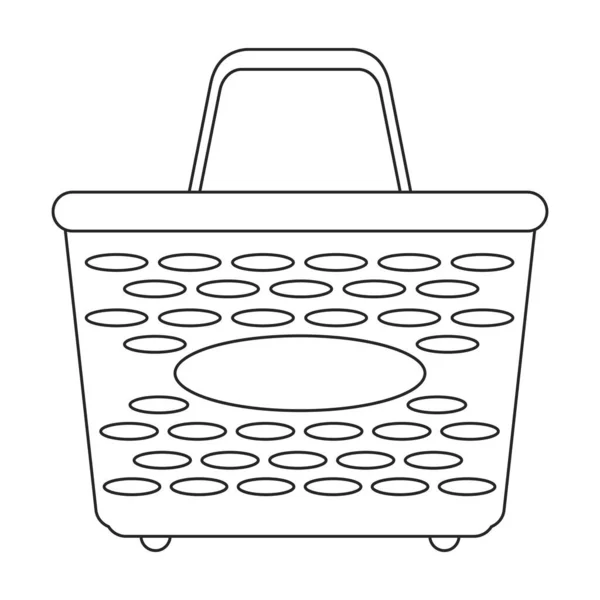 Trolley panier vecteur contour icône. Illustration vectorielle supermarketart chariot sur fond blanc. Isolée icône d'illustration de contour du panier de chariot . — Image vectorielle