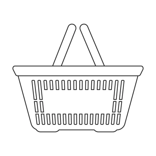 Trolley panier vecteur contour icône. Illustration vectorielle supermarketart chariot sur fond blanc. Isolée icône d'illustration de contour du panier de chariot . — Image vectorielle