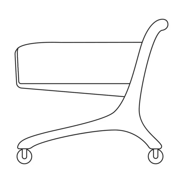 Icona del profilo del vettore del carrello. Carrello illustrazione vettoriale supermercato su sfondo bianco. Isolato icona illustrazione contorno del carrello cestino . — Vettoriale Stock