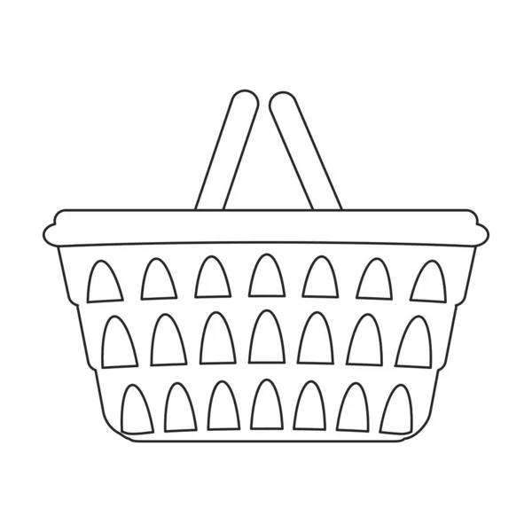 Trolley Korb Vektor Outline-Symbol. Vector Illustration Supermarktwagen auf weißem Hintergrund. Isolierte Umrisse illustrieren das Symbol des Warenkorbs . — Stockvektor