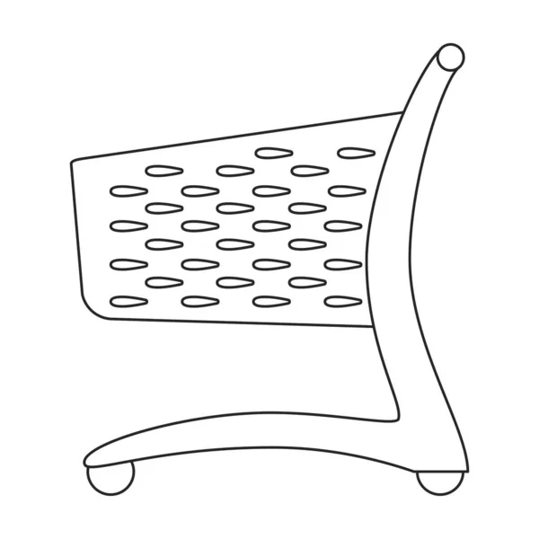 Trolley panier vecteur contour icône. Illustration vectorielle supermarketart chariot sur fond blanc. Isolée icône d'illustration de contour du panier de chariot . — Image vectorielle