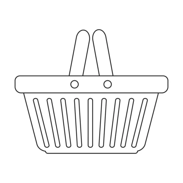 Trolley panier vecteur contour icône. Illustration vectorielle supermarketart chariot sur fond blanc. Isolée icône d'illustration de contour du panier de chariot . — Image vectorielle