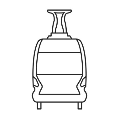 Tram vektör ana hatları simgesi. Beyaz arkaplanda vektör illüstrasyon treni. Tramvayın izole edilmiş taslak çizim simgesi .