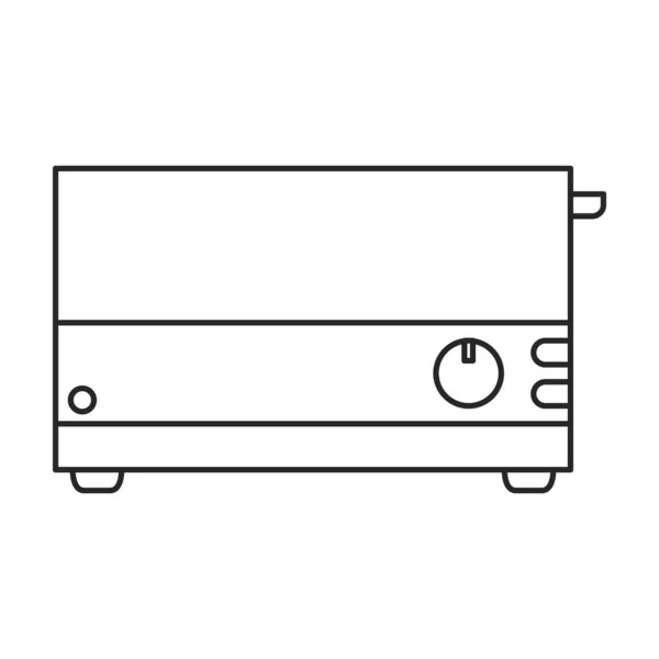 Значок контура вектора тостера. Векторная иллюстрация кухни на белом фоне. Изолированная иконка тостера. — стоковый вектор