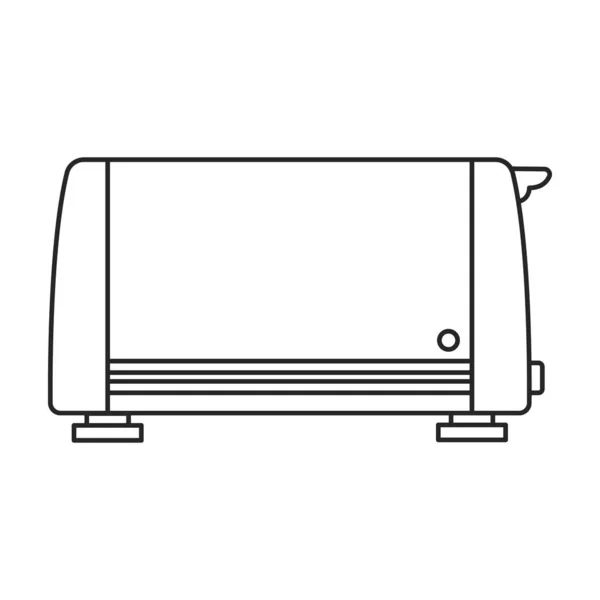 Toaster vector contur pictograma. Vector ilustrație aparat de bucătărie pe fundal alb. Icoana izolată ilustrație de prăjitor de pâine . — Vector de stoc