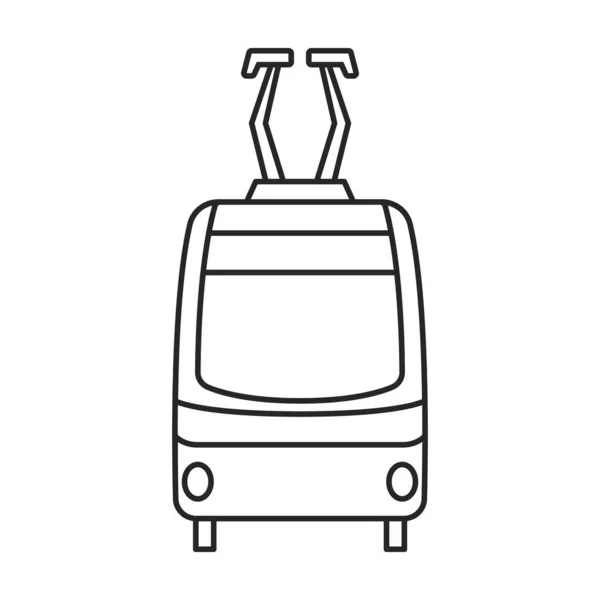 Піктограма векторного контуру трамвая. Векторні ілюстрації поїзд на білому тлі. Ізольована контурна ілюстрація значка трамвая  . — стоковий вектор