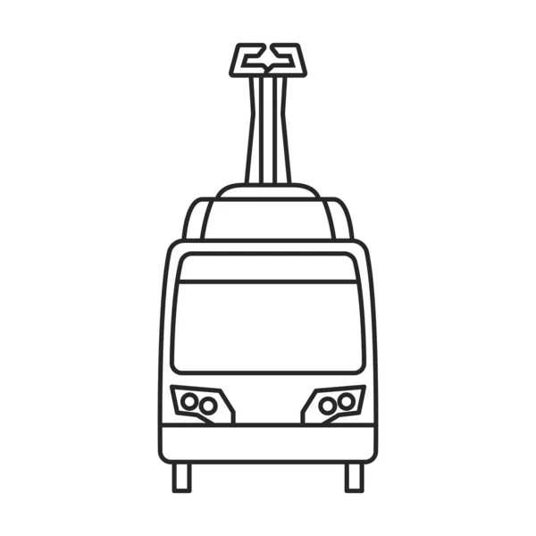 Ikona wektora tramwajowego. Wektor ilustracji pociągu na białym tle. Izolowany zarys ilustracji ikona tramwaju . — Wektor stockowy
