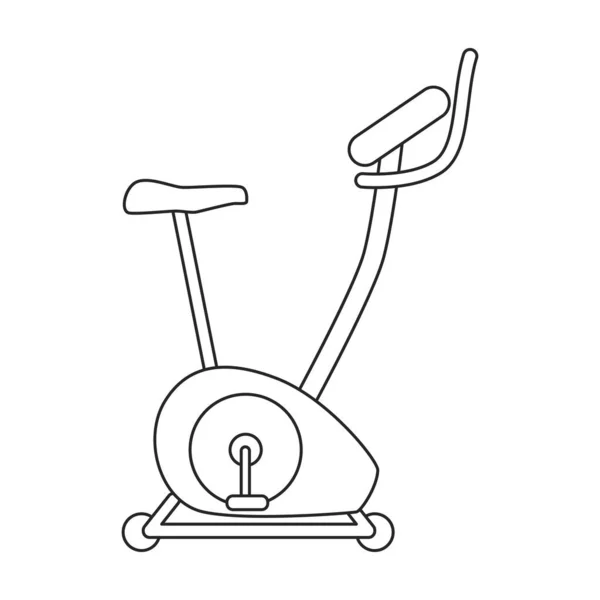 Bicicleta ejercicio vector esquema icono. Velosimulador de ilustración vectorial sobre fondo blanco. Icono de ilustración de esquema aislado de la bicicleta de fitness. — Vector de stock