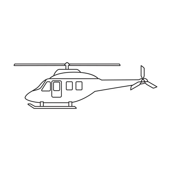 Icône de contour vectoriel hélicoptère. Copter illustration vectorielle sur fond blanc. Isolée illustration de contour icône de l'hélicoptère. — Image vectorielle