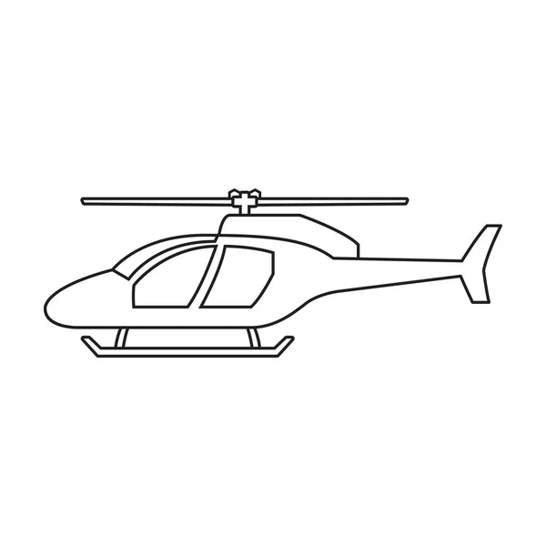 Helicopter vector outline icon. Vector illustration copter on white background. Isolated outline illustration icon of helicopter. — Stock Vector