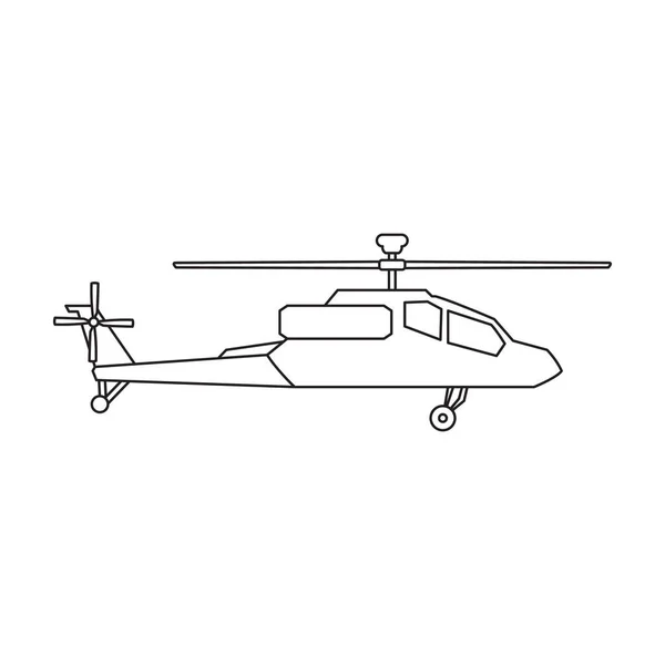 Icône de contour vectoriel hélicoptère. Copter illustration vectorielle sur fond blanc. Isolée illustration de contour icône de l'hélicoptère. — Image vectorielle