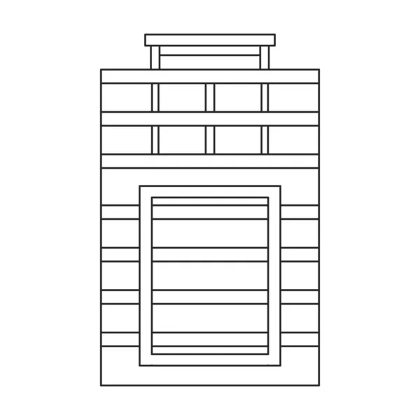Vytvářím ikonu s vysokým vektorem. Vektorový ilustrační mrakodrap na bílém pozadí. Izolovaný obrys ikony budování vysoké . — Stockový vektor