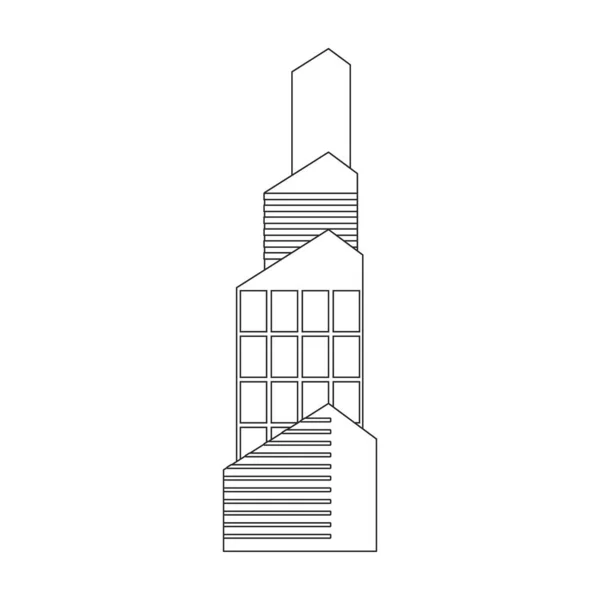 Bygga hög vektor kontur ikon. Vektor illustration skyskrapa på vit bakgrund. Isolerad kontur illustration ikon av byggnaden hög . — Stock vektor