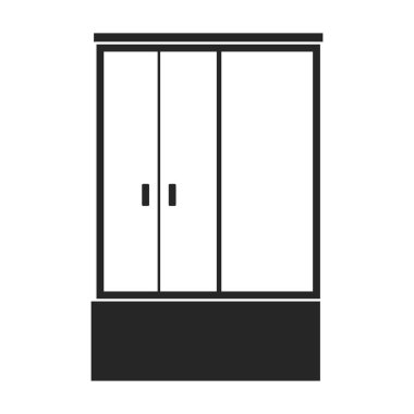 Duş kabini vektör simgesi. Siyah vektör simgesi beyaz arka plan duş kabininde izole edildi.