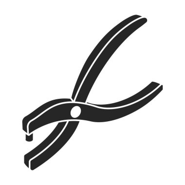 Zımba vektörü siyah simgesi. Beyaz arka planda vektör illüstrasyon yumruğu. İzole edilmiş siyah illüstrasyon simgesi zımbası.