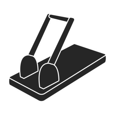 Zımba vektörü siyah simgesi. Beyaz arka planda vektör illüstrasyon yumruğu. İzole edilmiş siyah illüstrasyon simgesi zımbası.