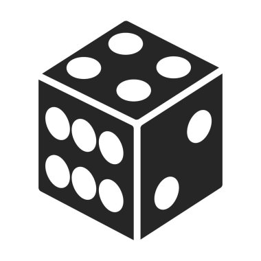 Oyun zar vektör simgesi. Siyah vektör simgesi beyaz arkaplan oyun zarında izole edildi.