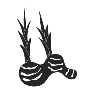 Ginger vektör simgesi. Siyah vektör simgesi beyaz arkaplanda izole edildi.