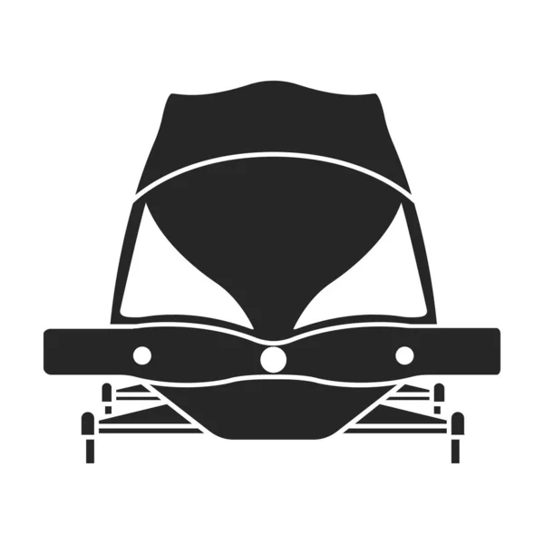 Bobslee vector icon.Black vector pictogram geïsoleerd op witte achtergrond bobslee. — Stockvector
