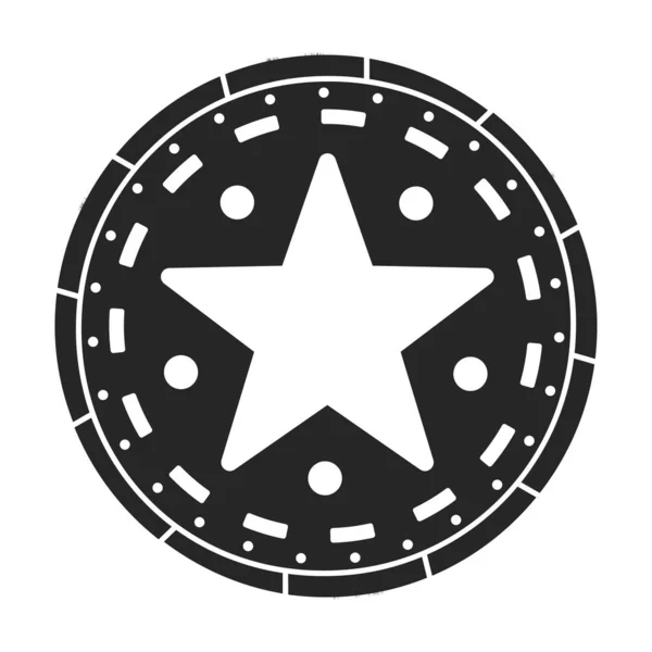 Casino chip vector icon.Black icono de vector aislado en el fondo blanco chip de casino. — Vector de stock