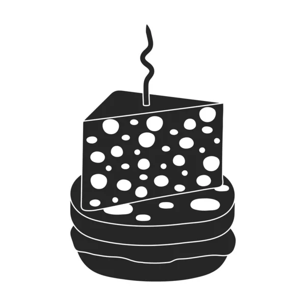 Canape und Lebensmittel schwarzer Vektor icon.Black Vektor Illustration Lebensmittel und Vorspeise. Vereinzelte Illustration von Canape und Appetithappen-Symbol auf weißem Hintergrund. — Stockvektor