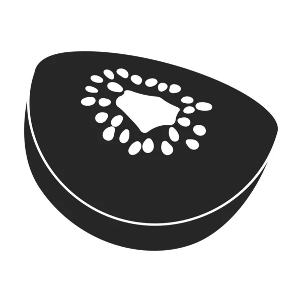 Kiwi vektorová ikona.Černá vektorová ikona izolované na bílém pozadí kiwi. — Stockový vektor