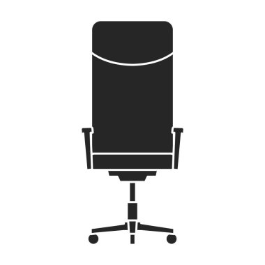 Ofis koltuğu vektör simgesi. Siyah vektör simgesi beyaz arka plan ofis koltuğunda izole edildi.