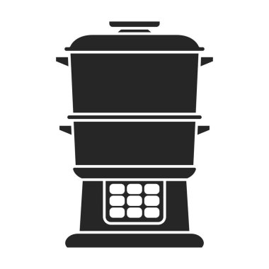 Çift kazan vektör simgesi. Siyah vektör simgesi beyaz arka planda çift kazanda izole edildi.