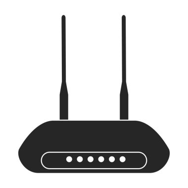 Yönlendirici vektör simgesi. Siyah vektör simgesi beyaz arkaplan yönlendiricisinde izole edildi.