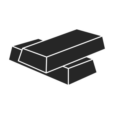 Altın çubuk vektör simgesi. Siyah vektör simgesi beyaz arkaplan altın çubuğunda izole edildi.