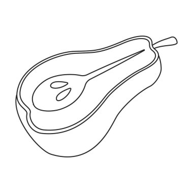 Armut vektör simgesi. Beyaz armut üzerinde izole edilmiş taslak vektör simgesi.