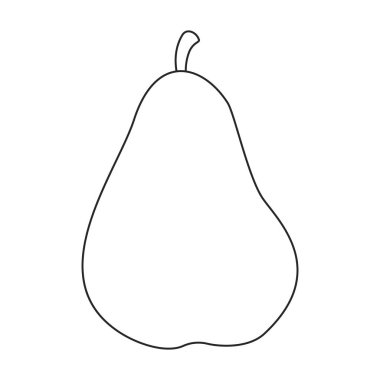 Armut vektör simgesi. Beyaz armut üzerinde izole edilmiş taslak vektör simgesi.