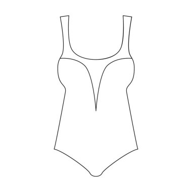 İç çamaşırı vektör simgesi. Beyaz arkaplan iç çamaşırında izole edilmiş dış hat vektör simgesi.